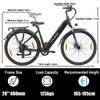 Adult Electric Bicycle TTGO HZ-28ST(C3) 250W Motor 36V20Ah Battery Max Speed 25km/h Max Range 80-120km Shimano 7 Speed City Ebike