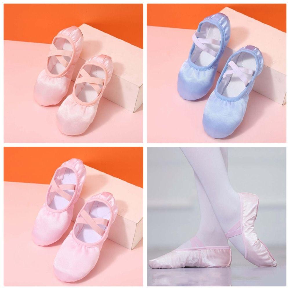 PU Leather Ballet Shoes for Girls Flat Sole Stain Dance Slippers Soft Pointe Shoes  Women