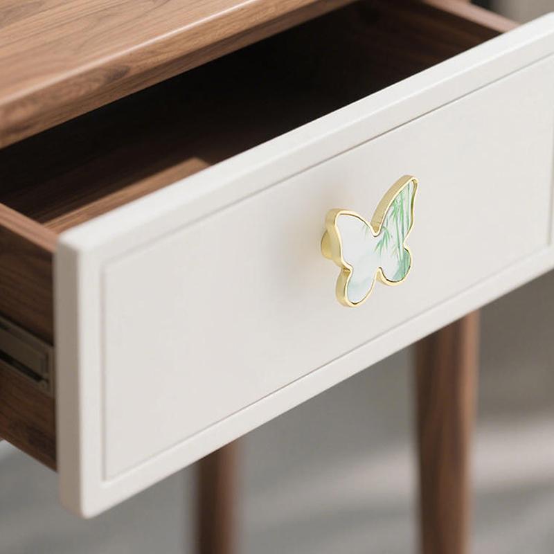 Butterfly Shaped Cabinet Knobs Unique Chinese Painting Pattern Easy Install Furniture Handles for Wardrobe Drawer