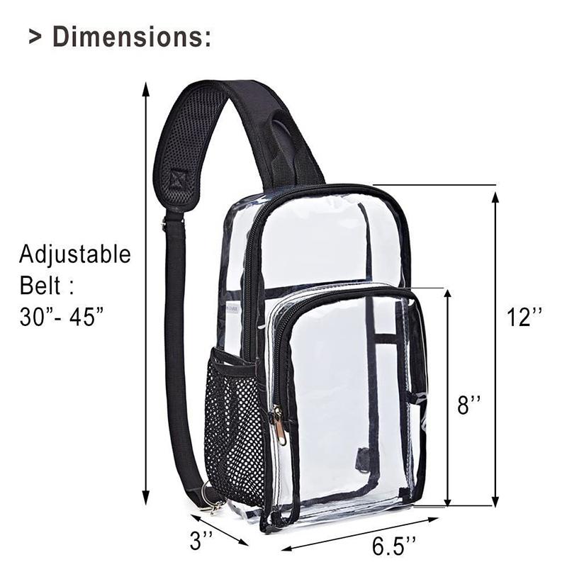 Pvc Transparent Chest Bag  Clear Crossbody Bag Men Women Outdoor Waterproof Shoulder Bags Fanny Pack Bum Bags
