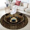 Viking Bear  Round Area Rug,Carpet Rug for Living Room Bedroom Sofa Playroom Decor,Non-slip Floor Mat