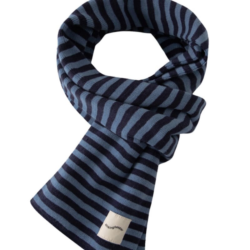 Sinkingdeeper Striped Jacquard Muffler (blue)