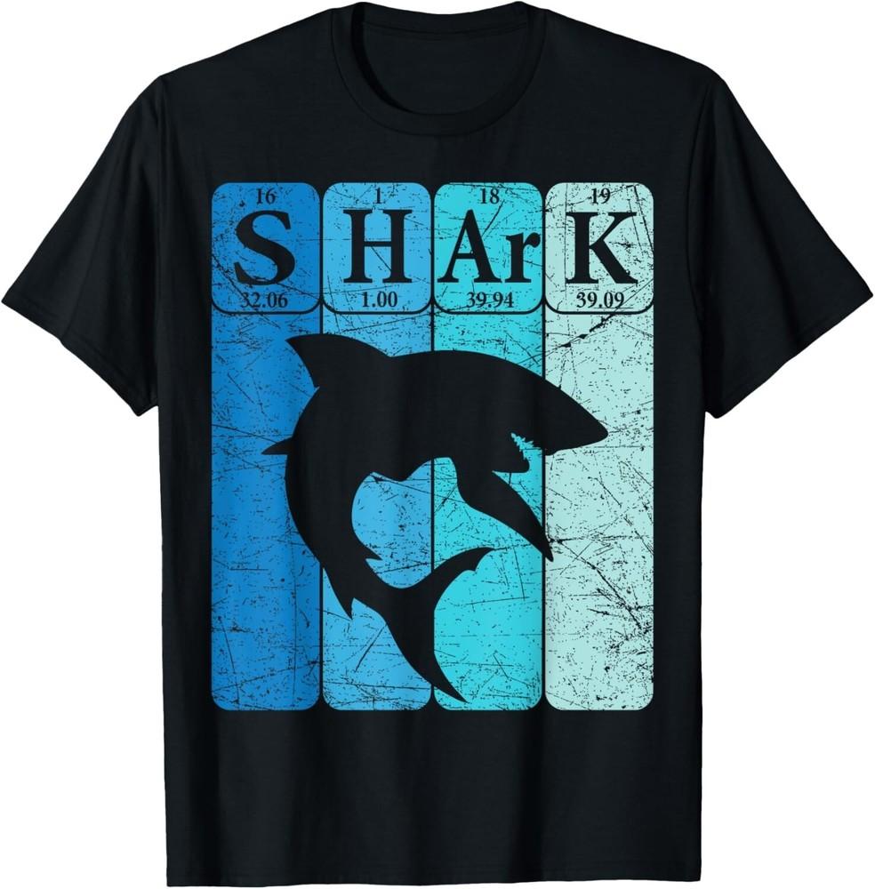

Shark Periodic Table Elements Retro Shark Selachimorphap hile Gift Unisex T-Shirt L