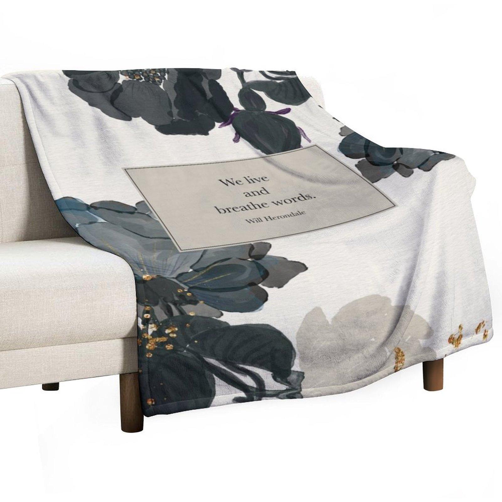 We live and breathe words. - Will Herondale. The Infernal Devices. Throw Blanket Soft Plaid Stuffeds Soft Beautifuls Blankets 30x40in