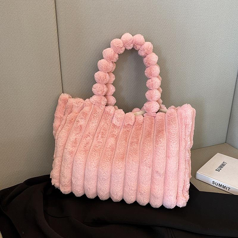 Plush bag women's autumn and winter new fashion shoulder bag handbag large capacity tote fluffy women's bag