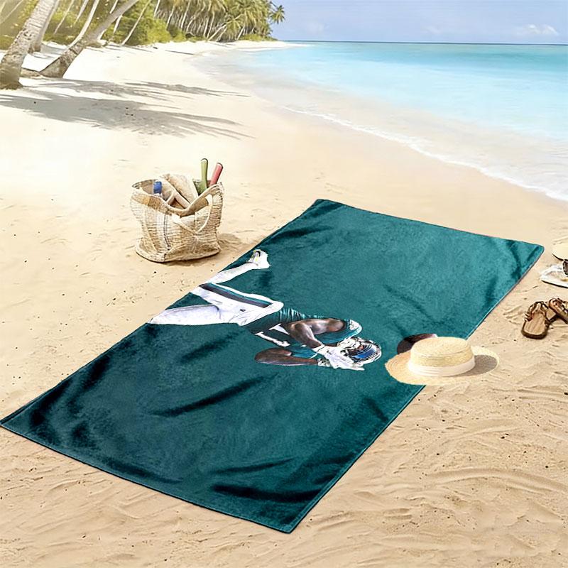 A.J. Brown Print Beach Towel, Large Soft Quick Dry Towel for Beach Camping Swimming