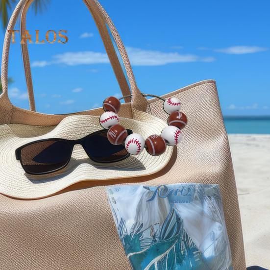 

Брелок-подвеска для бейсбольной сумки, подвеска, деревянные бусины, футбольный кулон, легкое крепление, надежная посадка, аксессуары для сумки-подвески A