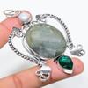 Labradorite Naturale, Gemma Perla Pendente in Argento Sterling 925 3,39" B9t74