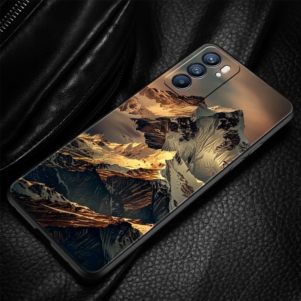 Schwarze Bergspitze Handyhülle Für Oppo Reno 13 12 11 10 7 F Find X5 X6 A98 A80 A79 A78 A57 A54 A31 A17 Pro 5G Weiche TPU Hülle