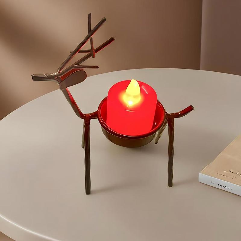 1PC Handicrafts Durable Candle Holders Home Iron Tabletop Sturdy Atmosphere Deer Decoration Ornaments