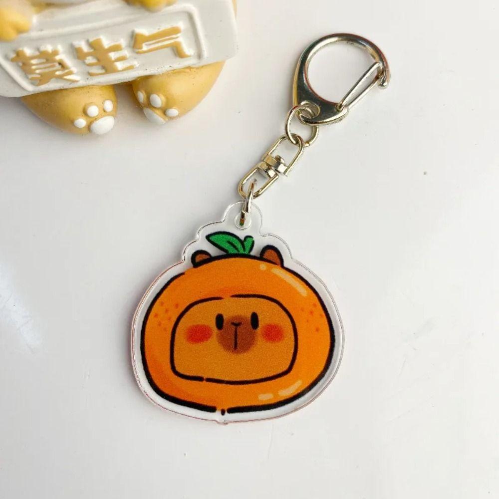 Cartoon Capybara Capybara Acrylic Keychain Acrylic Kapibala Keyrings  Car Key Pendant