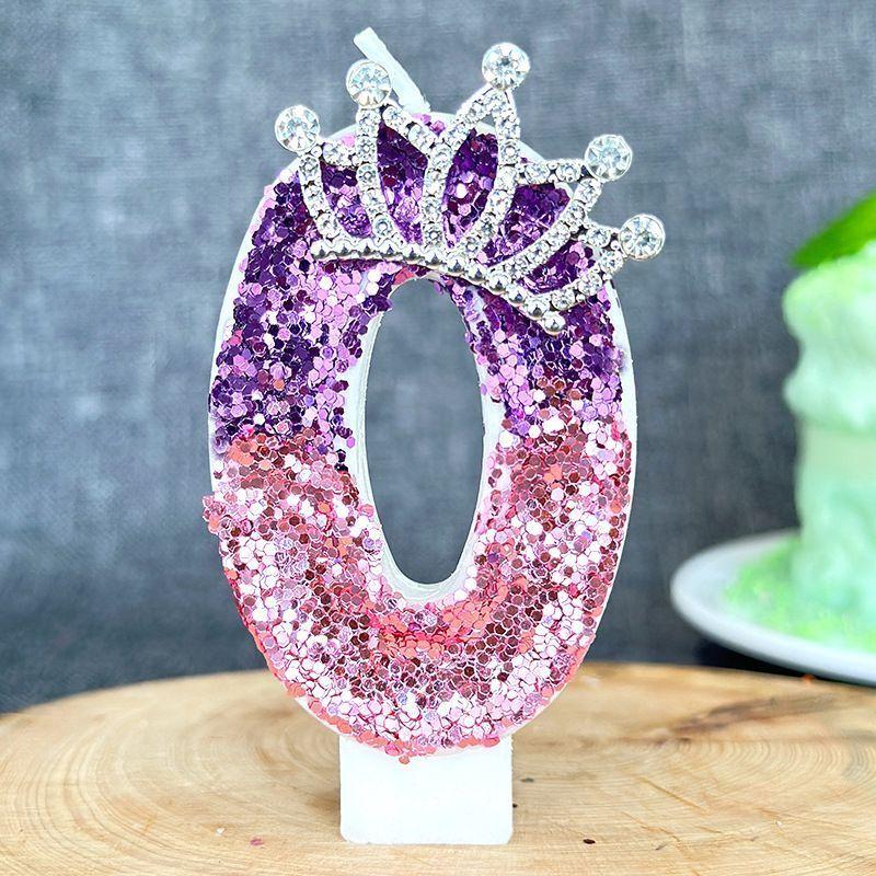 Color Changing Princess Crown Digital Birthday Candle,Celebrating Birthday Cake Plugin Candle Decoration Cake Decorating Supplie