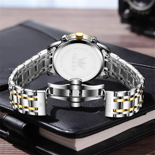 OLEVS Men's Watch Waterproof Date Luminous Popular Stylish Men's Watch Analog Stainless Steel Strap Quartz Fashion Business Classic Watch for Men Blue