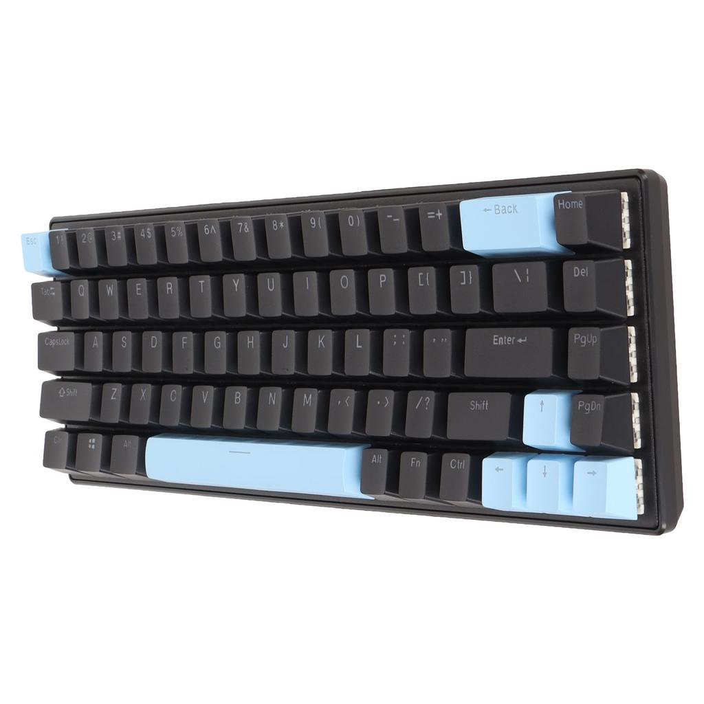 Gaming Keyboard USB 68 Keys Blue Switch N Key Rollover 10 RGB Backlit Modes Wired Keyboard for Desktop Laptop Black Blue