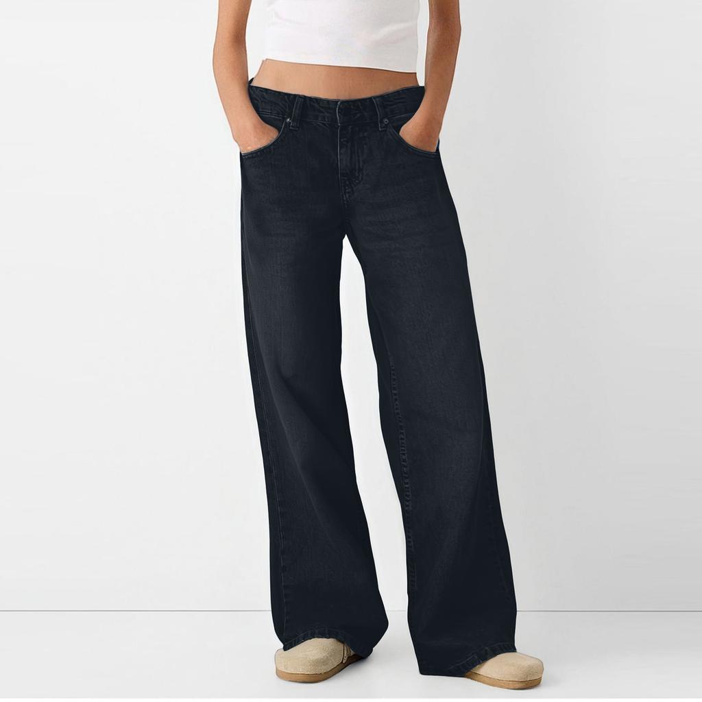 Women's Retro High- Straight Street Wide-Leg Jeans