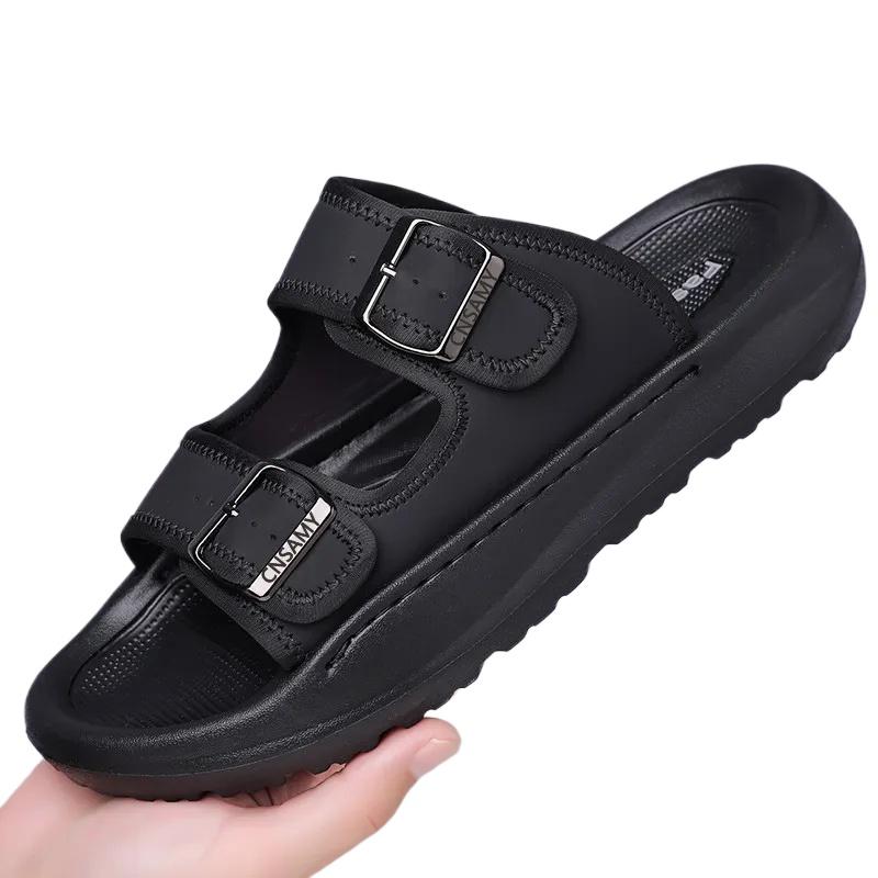 Summer Open-toe Flip-flops Man Beach Shoes for Men Light Rubber Foam Sole Casual Non-slip Large Size Slippers Shoes Man