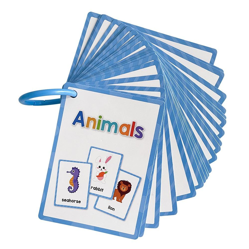 Montessori Flashcards Early Educational Double Side Vocabulary Cards Toddler Teaching Aids English Vocabulary