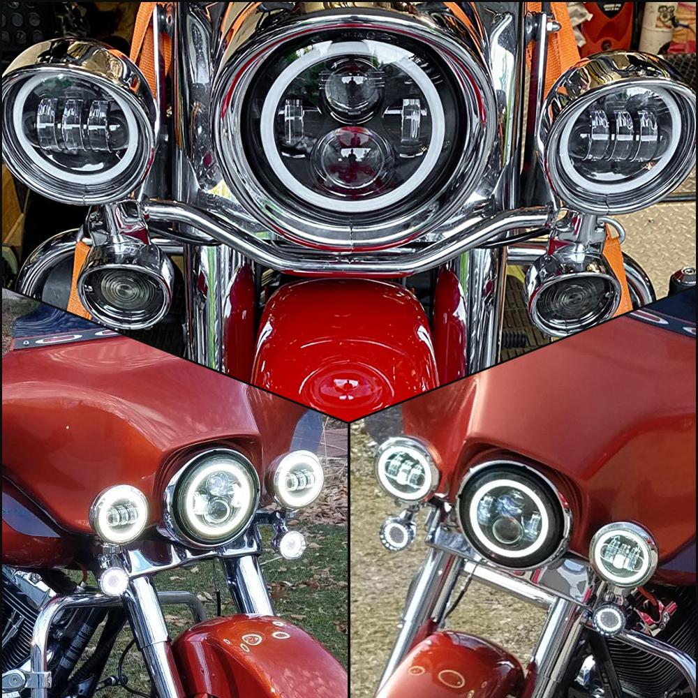 2PCS 4.5 Inch Motorcycle Led Fog Light DRL 30W Waterproof 4 1/2 Auxiliary Passing Lamp For Motorcycles Harley Fog Lamp