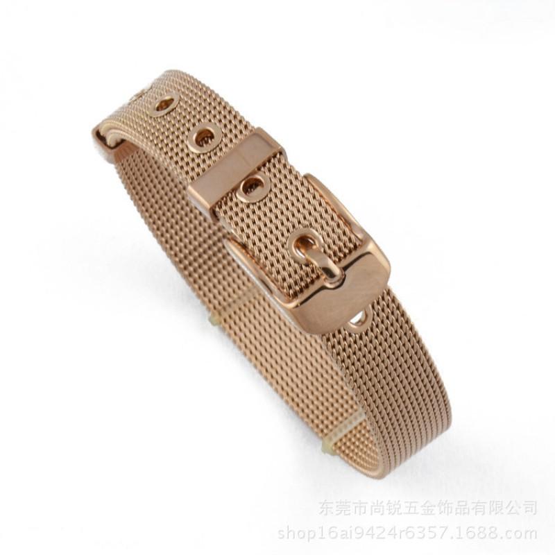 Adjustable Stainless Steel Mesh Bracelet Men Women Titanium Unisex Wristband Durable Hypoallergenic Jewelry