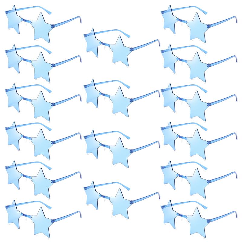 12/16 Pack Rimless Star Shaped Sunglasses New Fashion Candy Color Set Shades Women's Trendy Cute Party Props Sun Glasses