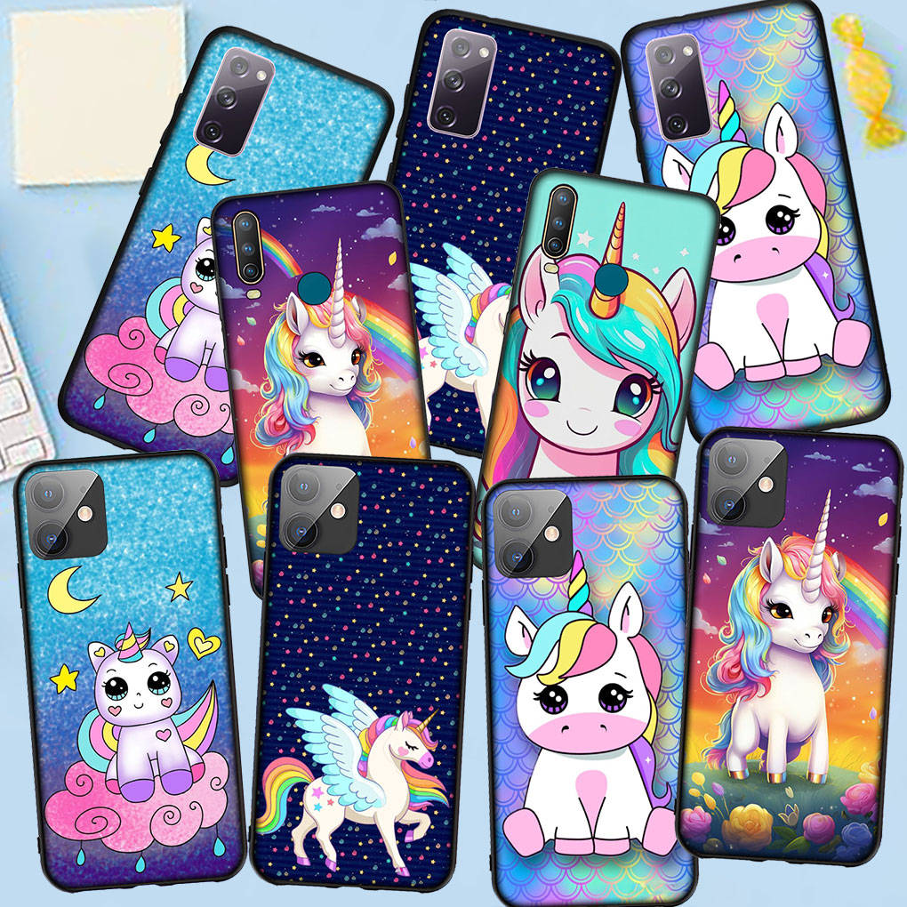 Phone Case for Samsung Galaxy S25 S24 S23 iPhone 16 15 Xiaomi Redmi Note 14 13 12 16E X 11 Pro Max OPPO Moto G85 G54 Huawei Poster Unicorn Horse Cover