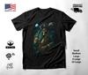 Moonlit Skeleton Pirate with Bottle T-Shirt Black Unisex S-2XL