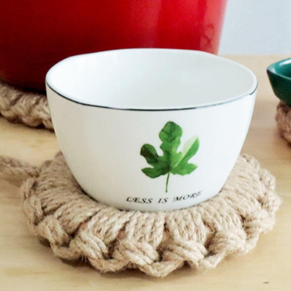 Round Jute Woven Pot Pad Heat Proof Pan Place-mat Coaster Pot Holders  Kitchen