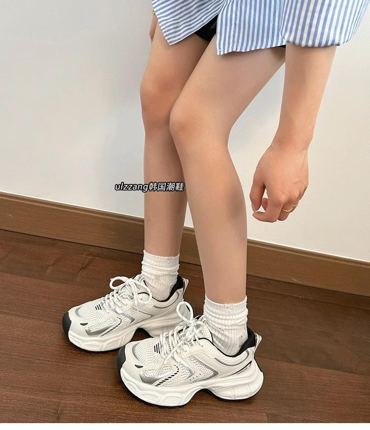 Thick-soled dad shoes women's 2025 spring and autumn new super fire versatile students lightweight thick-soled breathable sneakers tide