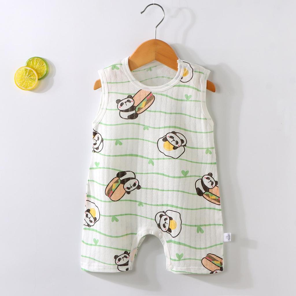 Zomer Romper Baby Koreaanse Stijl - Mouwloos Cartoon Katoenen Bodysuit