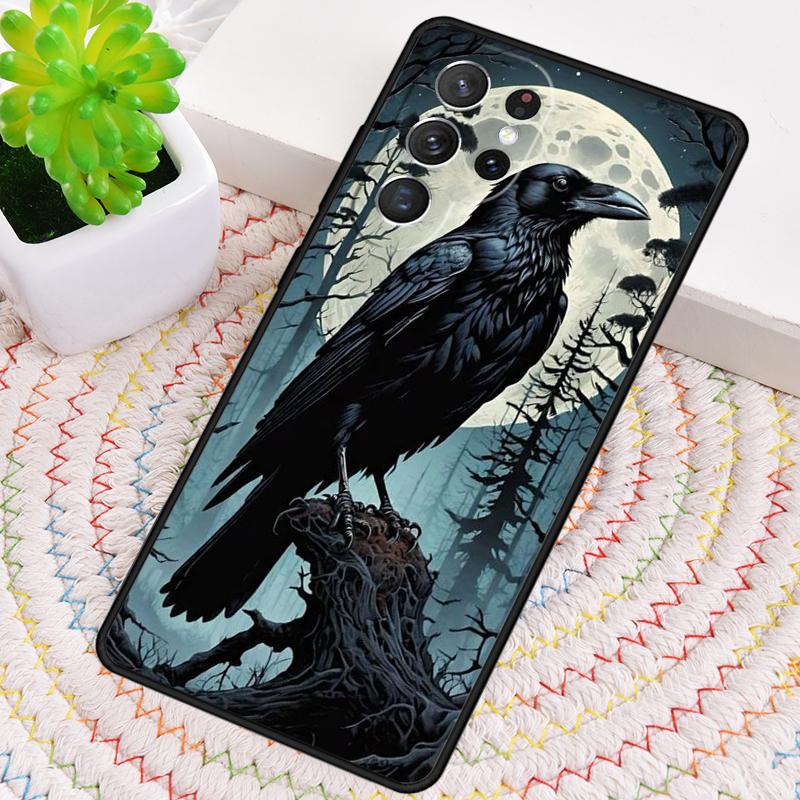 Goth Raven Silicone Phone Case For Samsung Galaxy Note 10 Pro S26 S25 S24 S23 S22 S21 Plus S25Ultra Capa Cover