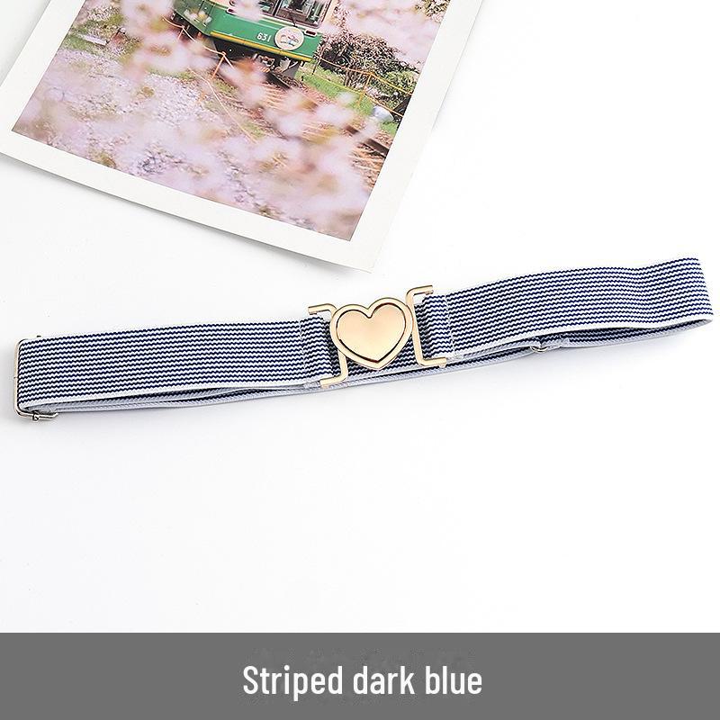 Unisex Adjustable Elastic Braided Canvas Belt with Alloy Buckle
