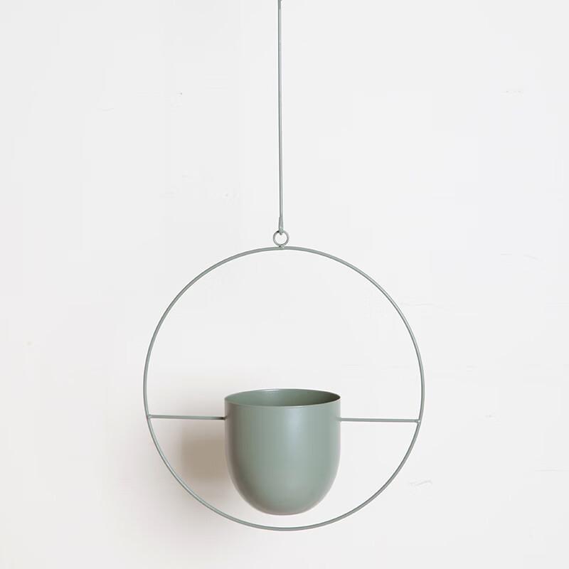 Modern Round Hanging Iron Planter