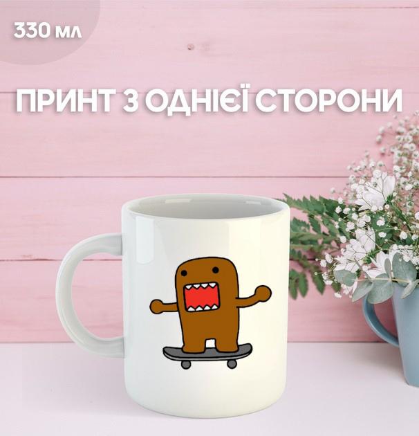 

Кружка Домо-кун з принтом керамічна чашка Domo-kun 330 мл 9.5 білий