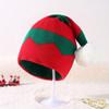 Knitting Plush Ball Soft Beanie Strip Santa Hat Comfortable Knitted Christmas Hat  Women