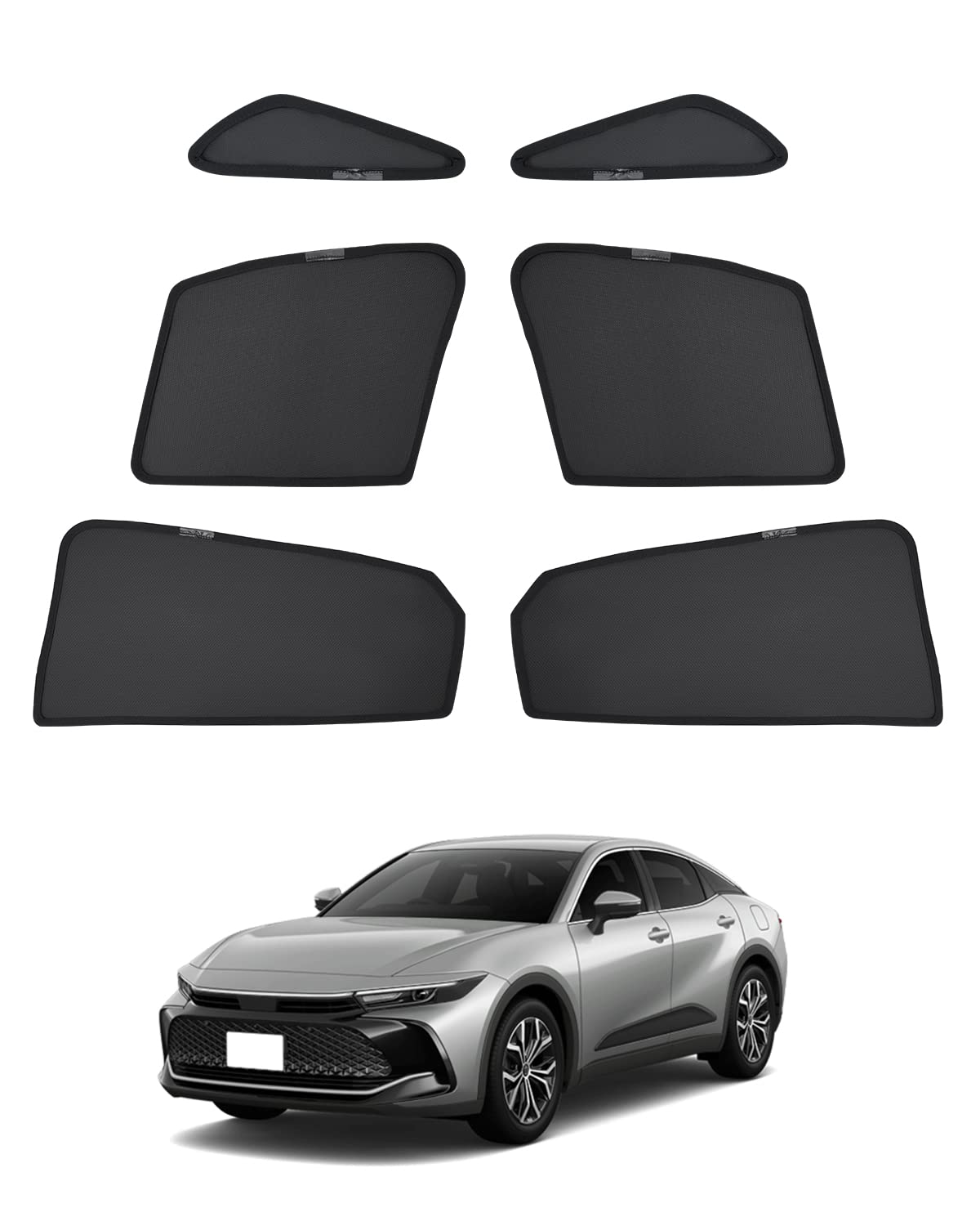 

Cartist 2025 Latest and Mesh Curtains for Toyota Crown 16th Generation Crown Crossover Blackout Car UV Easy Light Interior Magnetic 6 Panels Model, чёрный