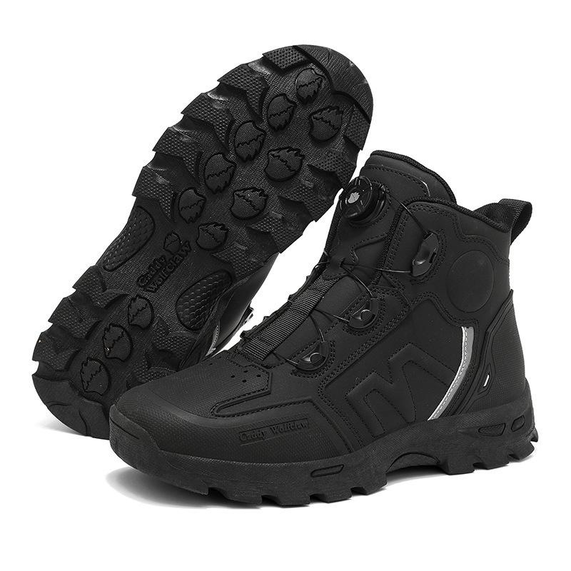 New Arrival Plus Size Mid-Top Motorcycle Racing Shoes: Waterproof, Anti-Fall, Wear-Resistant, Four Seasons Cycling Shoes