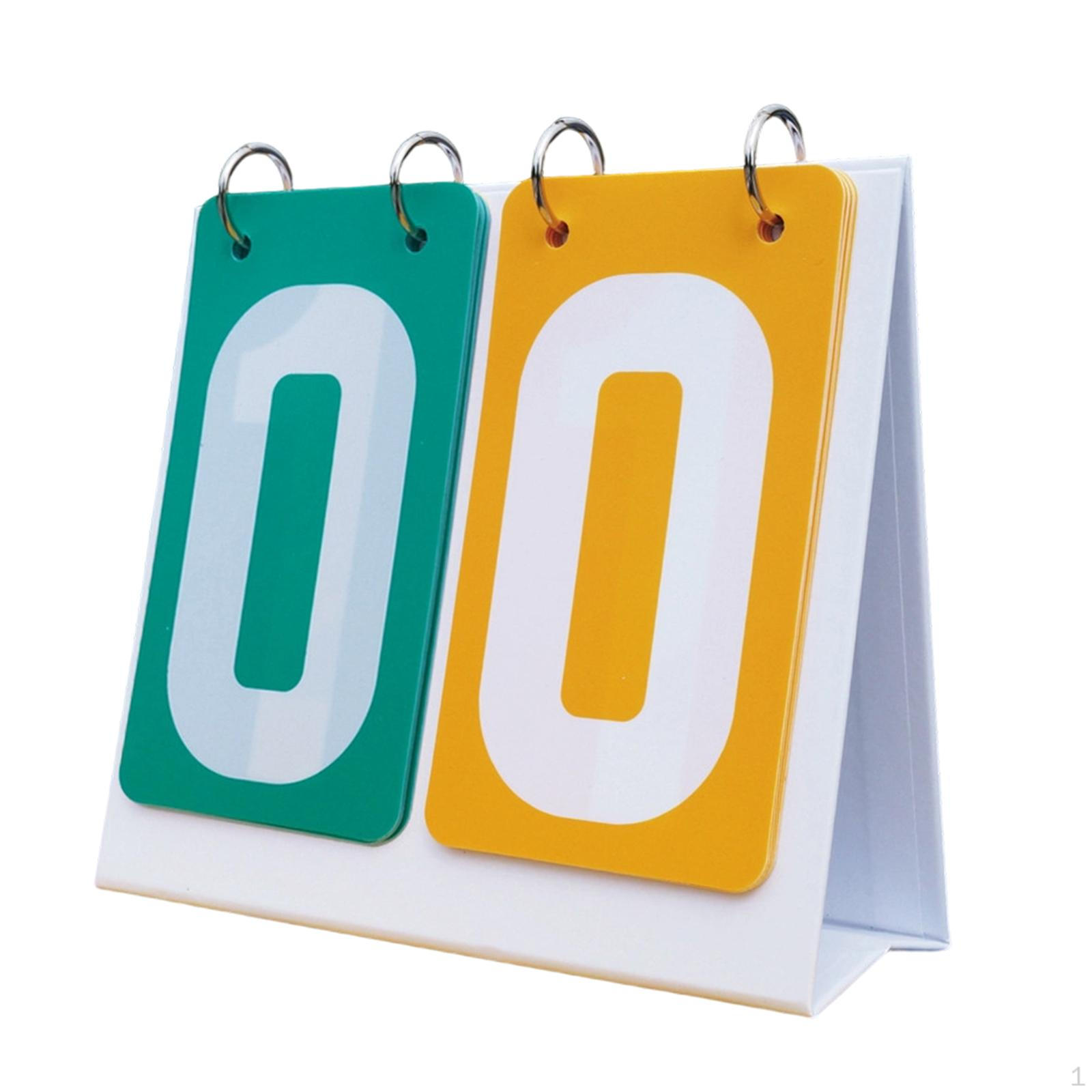 

2 Digit Multi Sports Scoreboard Portable Score Flip for Games Soccer Badminton Baseball Green and yellow