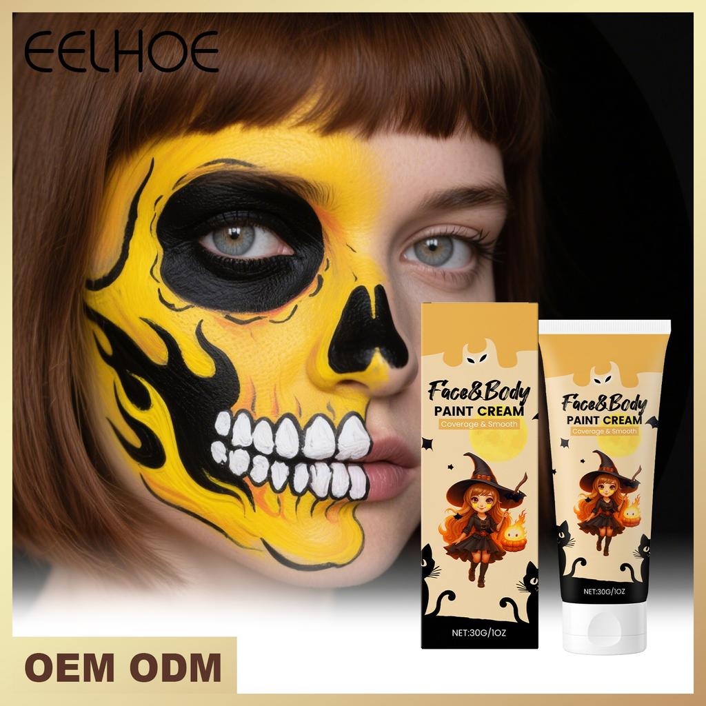 Halloween Facial And Body Painting, Water-based Facial Painting Special Effects, Halloween Makeup Role-playing.
