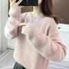 Autumn and Winter Women's Round Neck Pullover Sweater Loose Solid Color Long Sleeved Knitted Sweater for Women