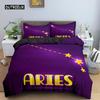Constellation King Queen Duvet Cover Astrological Bedding Set for Kids Teens Adults Psychedelic Tarot Astrology Soft Quilt Cover