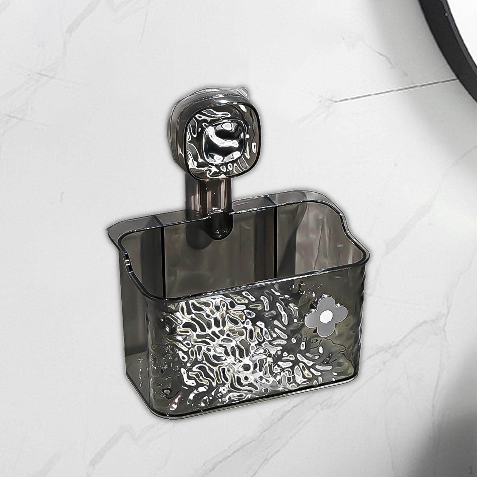 

Органайзер для ванной комнаты, корзина для душа, с присоской, водонепроницаемая кухня, съемная гладкая стенка, серый