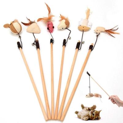1pcs Funny Cat Toys Replaceable Feathers Funny Cat Toy Gift Set for Pet Interactive Exercise Training Toys for Cat Supplies