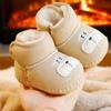 Cozy Non-Slip Fleece Baby Shoes - Soft Sole Cartoon Walker for Ages 0-1 Year