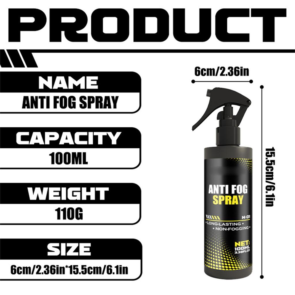 Windshield Clear Spray - Car Glass Defogger, Window -Fog Agent For Car Interior, Instant Visibility Enhancer, -Fog Solution, Long-Lasting Clear 100ML