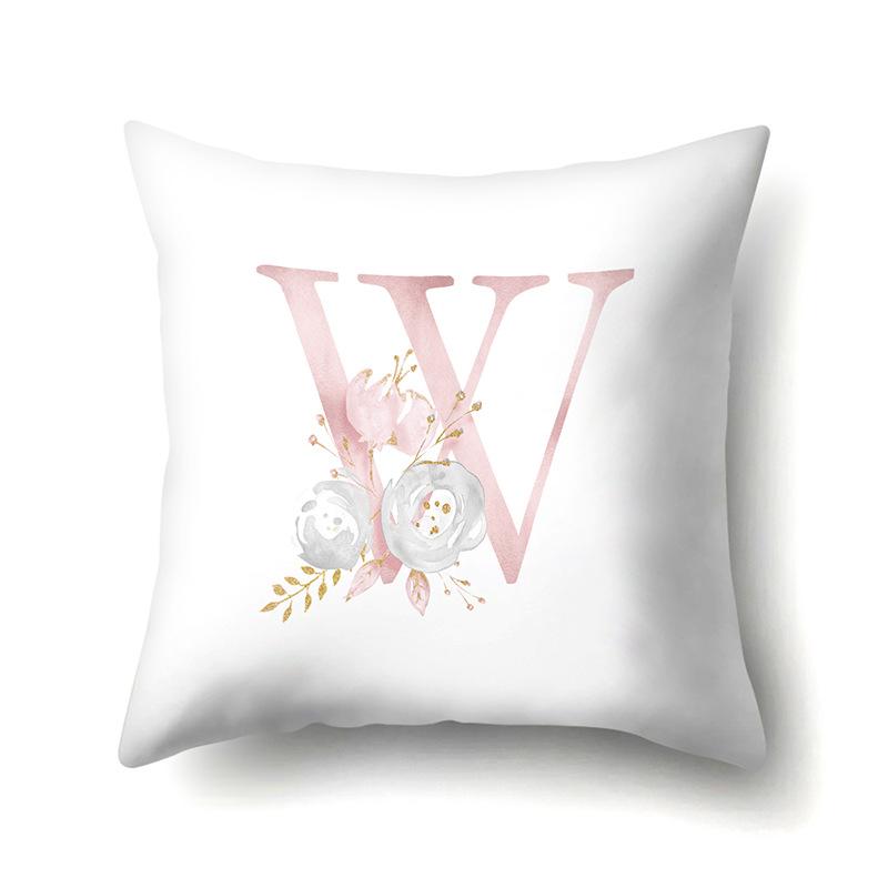 Polyester Pillowcase Automobile Decoration Home 26 English Letter Printing Pillowcase Waist Cushion Cover