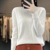 Women Knitted Sweater Round Neck Long Sleeve Ribbed Trim Pullover Sweater Solid Color Loose Hem Knitwear