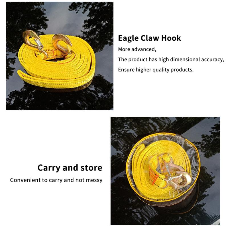 4/5 Meter Tow Rope For Truck Snatch Strap Off-road Towing Ropes Trailer Winch Cable Belt Car Traction