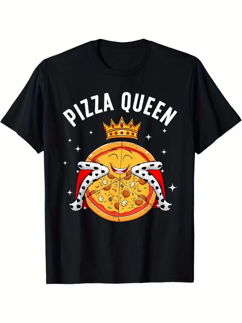 Funny Pizza Meme Print Tshirt Playful Pizza Slice And Poop Emoji Graphic Short Sleeve Tops Spring Summer Party Daily Tops S