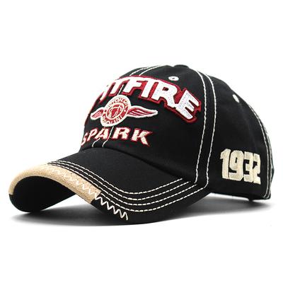 Cotton Spark Large Letter Embroidered Baseball Cap Washed Retro Outdoor Sun Hat