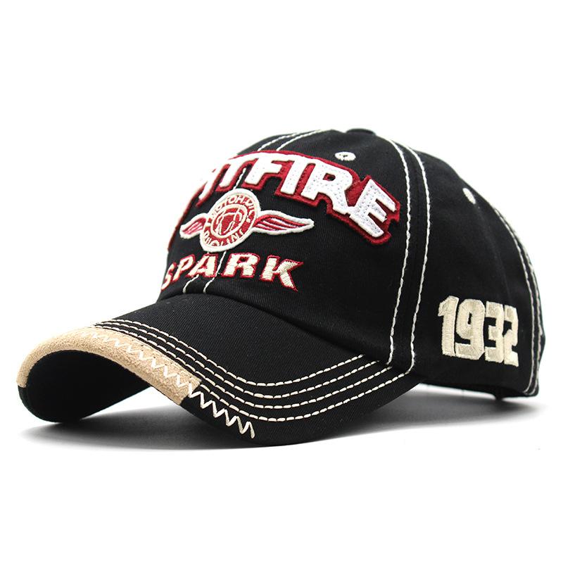 Cotton Spark Large Letter Embroidered Baseball Cap Washed Retro Outdoor Sun Hat size56-60cm чёрный